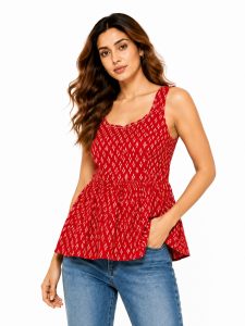 Sleeveless Printed Casual Top NARP0152
