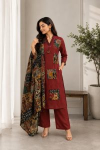 Traditional Print Patchwork Kurta Set NARP0293