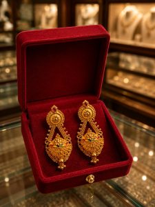 Traditional Antique Gold Chandbali Earrings for Women NARP0188