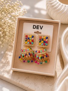 Multicolor Designer Jhumka Earrings NARP0189
