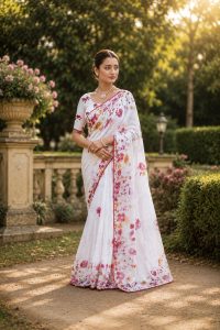 Designer Floral Printed Saree NARP0307
