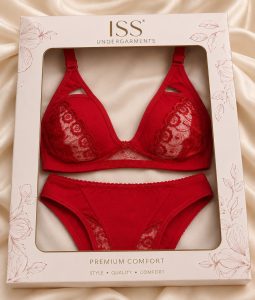 Non Padded Lace Bra Panty Set for Women Soft NARP0407