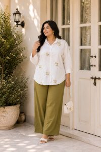 Women's Floral Printed Shirt with Palazzo Pants Co-Ord Set NARP0412