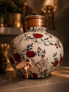 Floral Printed Water Dispenser Pot with Tap NARP439