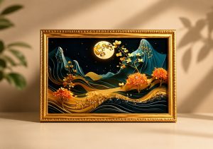 Elegant Moonlight Landscape Wall Art NARP509