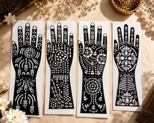 Black Mehndi Tattoo Sticker Set NARP505