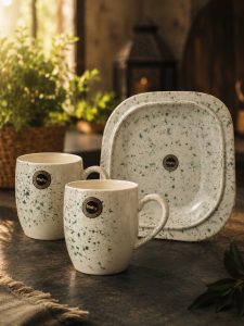 Ceramic Tea & Coffee Mug Set with Snack Plate NARS0061