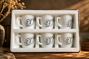 Ceramic Coffee Mug Set of 6 with Floral Print NARS0070