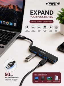 Varni 4 Port USB Hub Splitter NARS201