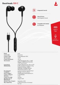 boAt BassHeads 100C Wired Earphones NARS249