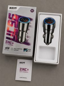 KDM ZINC+ Car Charger, 45W Charging NARS243