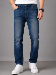 Men's Blue Washed Denim Jeans NARH0005
