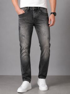 Men's Black Washed Denim Jeans NARH0007