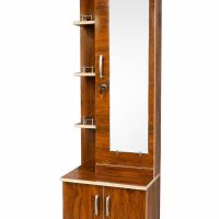Wooden Dressing Table with Storage Shelves and Lock