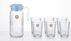 Beverage Serving Set with Jug and 6 Glasses