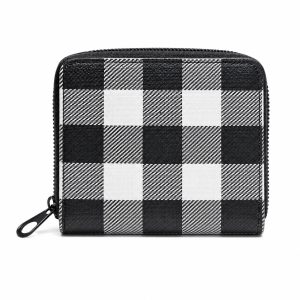 Checkered Pattern Zip Around Wallet NARP0048