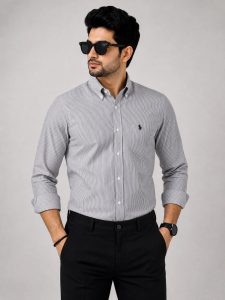 Men's Slim Fit Vertical Striped Shirt NARS0566