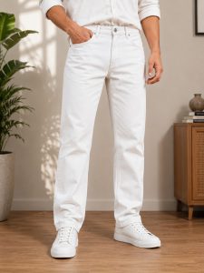 Men's White Denim Jeans NARH0015