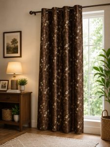 Modern Curtain with Gold and White Daisies NARH0069