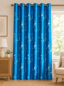 Floral Printed Eyelet Door Curtain NARH0058