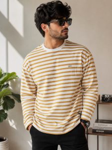 Men's Striped Full Sleeve T-Shirt NARH0050