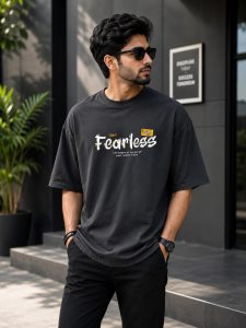 Men's Charcoal Grey Oversized T-Shirt NARH0033