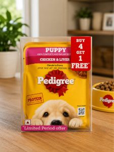 Pedigree Puppy Wet Dog Food Buy 4 Get 1 Free 350g nars0378