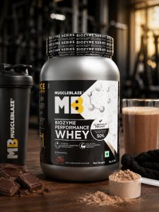 MuscleBlaze Biozyme Performance Whey Rich Chocolate Protein Powder 1kg NARP558
