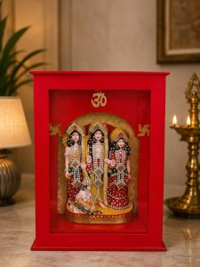 Handcrafted Radha Krishna Idol Wooden Temple NARP704