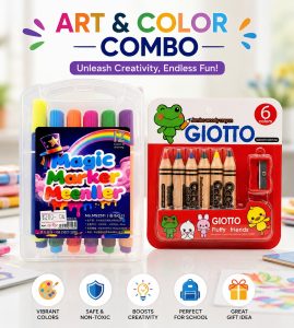 Art & Color Combo Kids Marker & Jumbo Crayon Set