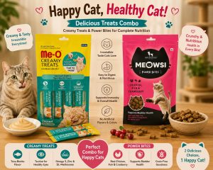 Me-O Creamy Treats and MEOWSI Dry Cat Treat Combo 393SC394