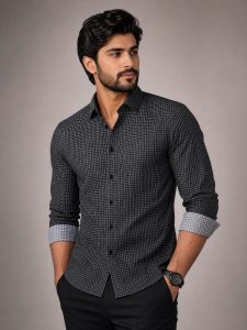 lim Fit Checkered Formal Shirt NARS0565
