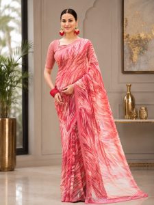 Women's Georgette Digital Printed Saree NARP709
