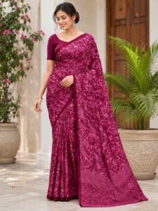 Elegant Geometric Pattern Saree NARP710