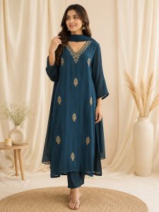 Embroidered Kurta Pant Dupatta Set NARP759