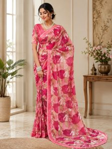 Women's Floral Printed Saree NARP722