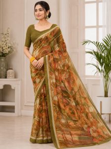 Women's Abstract Printed Saree NARP730