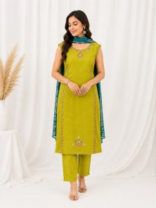 Embroidered Kurta Pant Dupatta Set NARP750