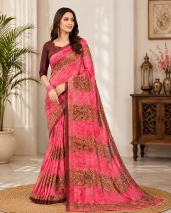 Printed Silk Blend Saree NARP734