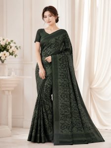 Elegant Geometric Print Saree NARP740