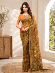 Women's Printed Georgette Saree NARP731