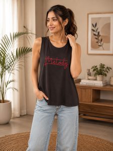 Women's Printed Sleeveless Tank Top NARP847