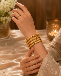Traditional Gold Plated Designer Bangle Set NARP888