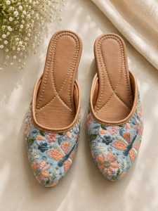 Embroidered Mule Flats NARK352
