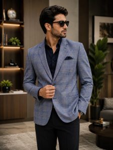Men's Checked Formal Blazer NARS0603