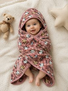 Baby Hooded Soft Swaddle Wrapper Blanket NARK107