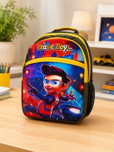 Brave Boy Printed School Backpack for Kids NARK155