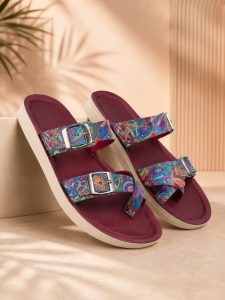 Women's Trendy Double Strap Printed Slippers NARK585