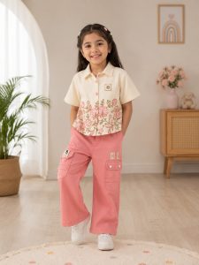 Girls Floral Printed Co-Ord Set NARK415
