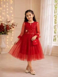 Girls Fairy Party Wear Dress with Butterfly Wings NARK421